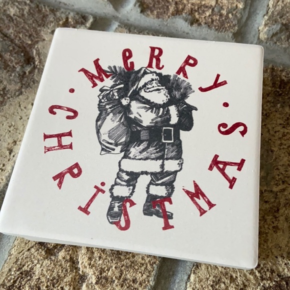 Last Set❗️Modern Farmhouse Traditional Santa Claus Christmas Holiday Coaster Set - Picture 4 of 4
